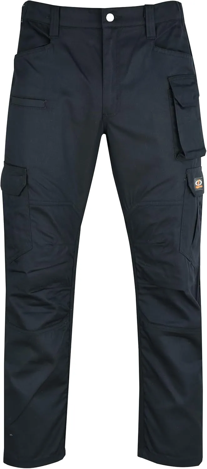 Mens Tactical Pants Elasticated Waist Lightweight Work Pants for Men Construction Boot Cut Relaxed Fit Cargo Pants
