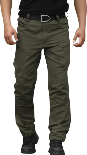 Mens Tactical Pants Hunting Camo Stretch Pant Waterproof Cargo Moisture Wicking Pants with Pockets