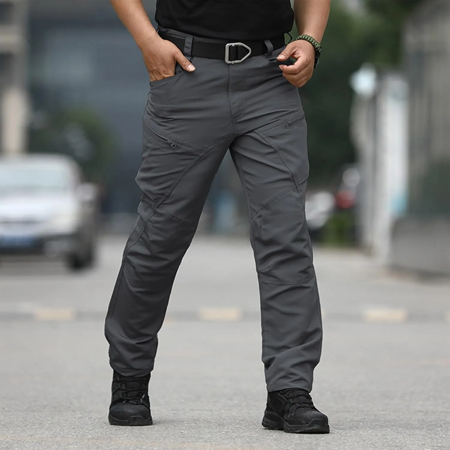 Mens Tactical Pants Hunting Camo Stretch Pant Waterproof Cargo Moisture Wicking Pants with Pockets