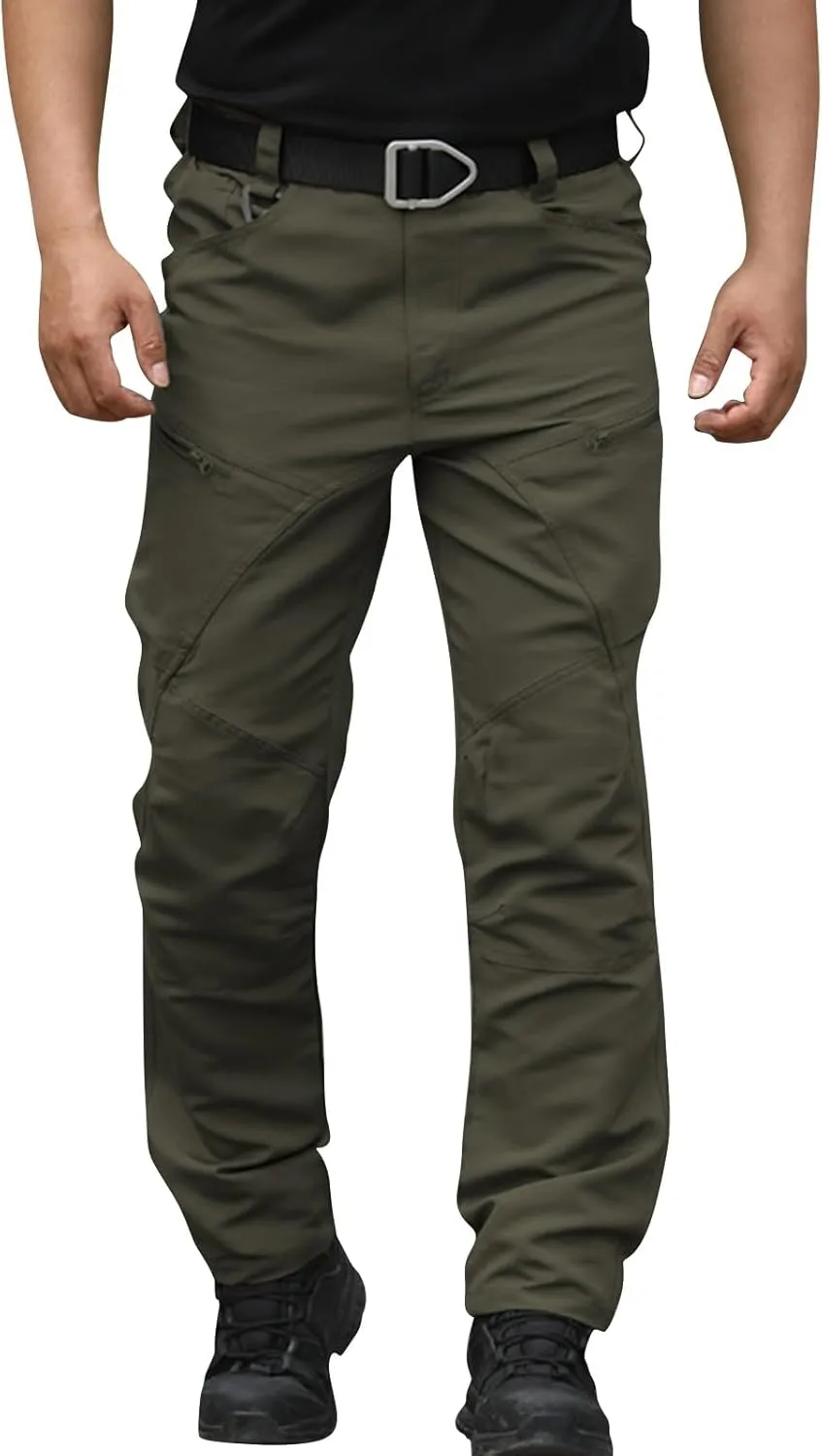 Mens Tactical Pants Hunting Camo Stretch Pant Waterproof Cargo Moisture Wicking Pants with Pockets