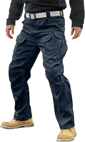 Mens Tactical Pants Work Camo Relaxed Fit Pants Hunting Hiking Moisture Wicking Pant with Pockets