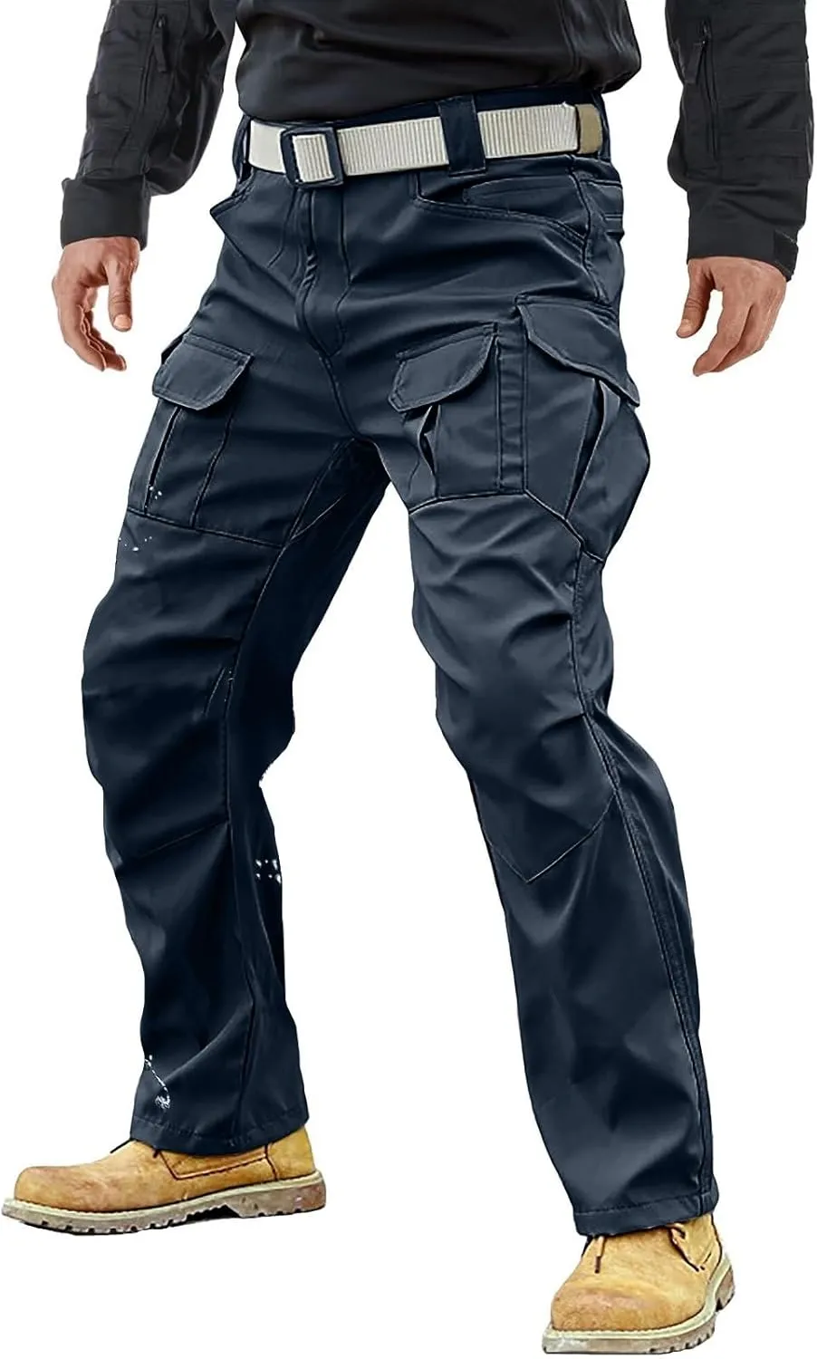 Mens Tactical Pants Work Camo Relaxed Fit Pants Hunting Hiking Moisture Wicking Pant with Pockets