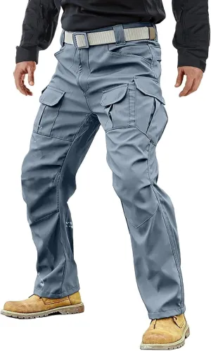 Mens Tactical Pants Work Camo Relaxed Fit Pants Hunting Hiking Moisture Wicking Pant with Pockets