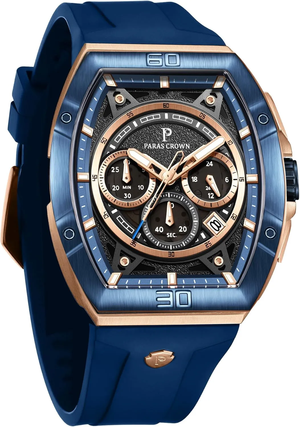 Mens Watches Analog Quartz Luxury 50M Waterproof Tonneau Watches for Men Japanese Movement Stainless Steel Case Luminous Sport Watch
