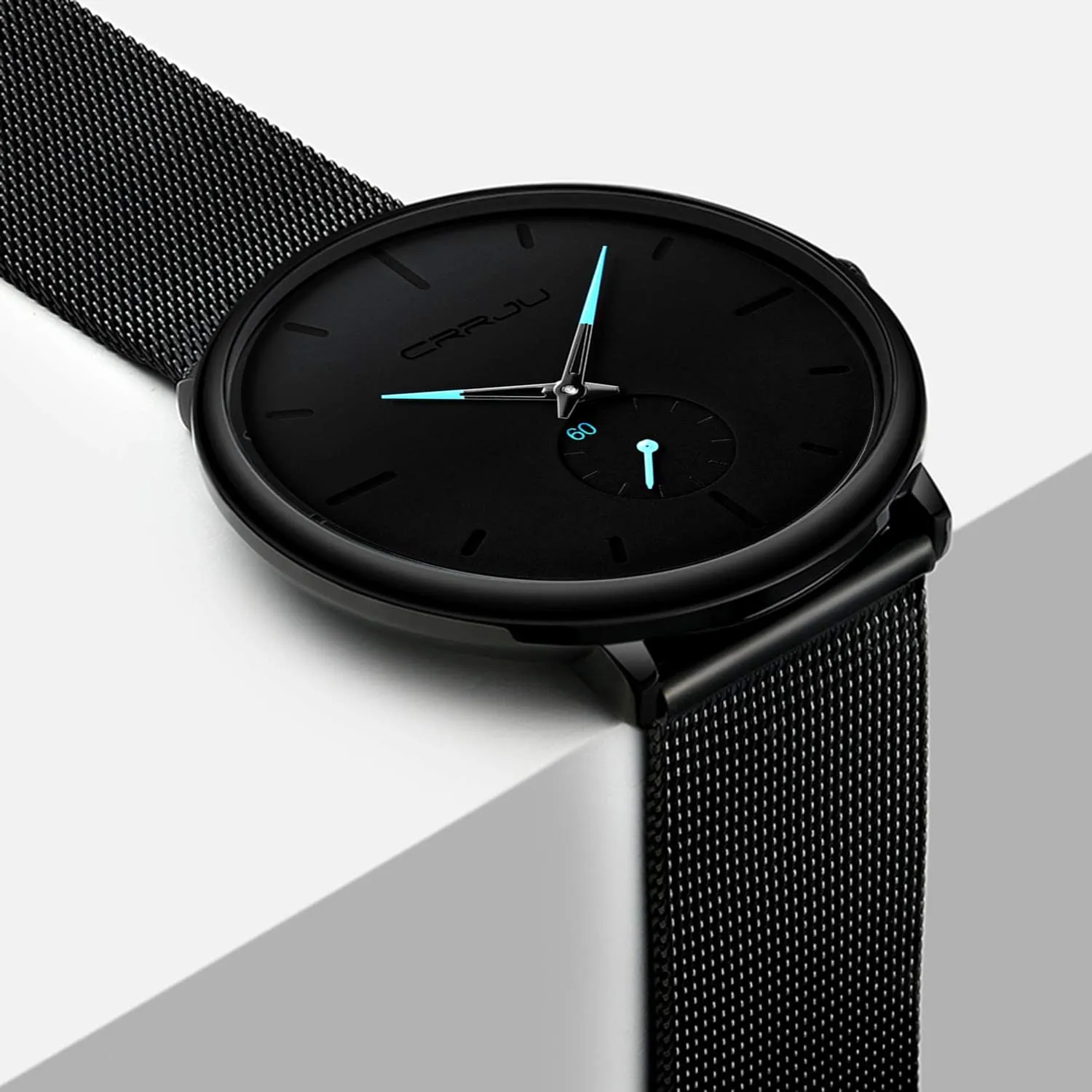 Mens Watches Ultra-Thin Minimalist Waterproof - Fashion Wrist Watch for Men Unisex Dress with Stainless Steel Mesh Band