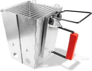 Mi hogar Collapsible Charcoal Chimney Starter for Lawn and Patio-Outdoor Cooking Tools & Camping Stoves