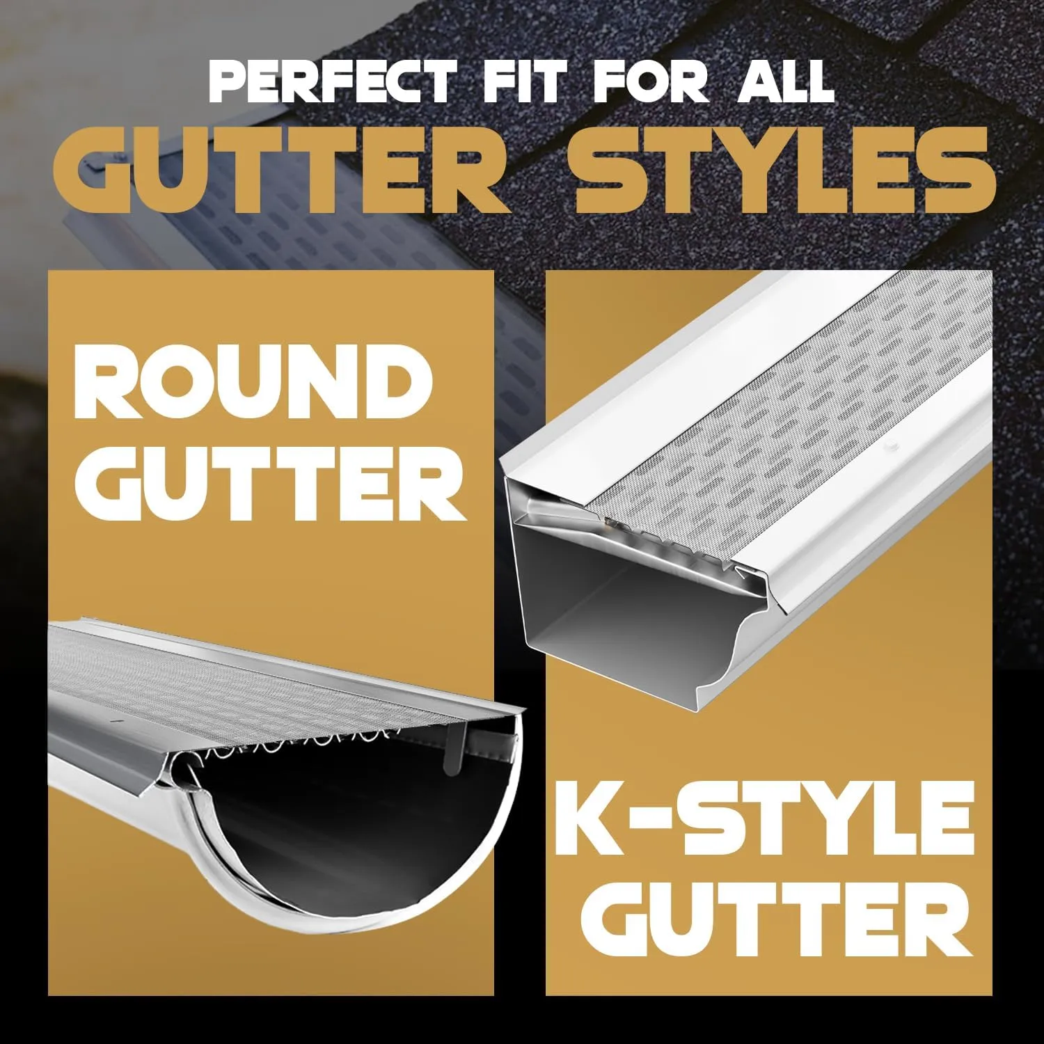 Micromesh 5 inch Gutter Guards Leaf Protection, 25 Feet White, Stainless Steel Mesh, Aluminum Gutter Covers, Contractor Grade Gutter Guard from Manufacturer