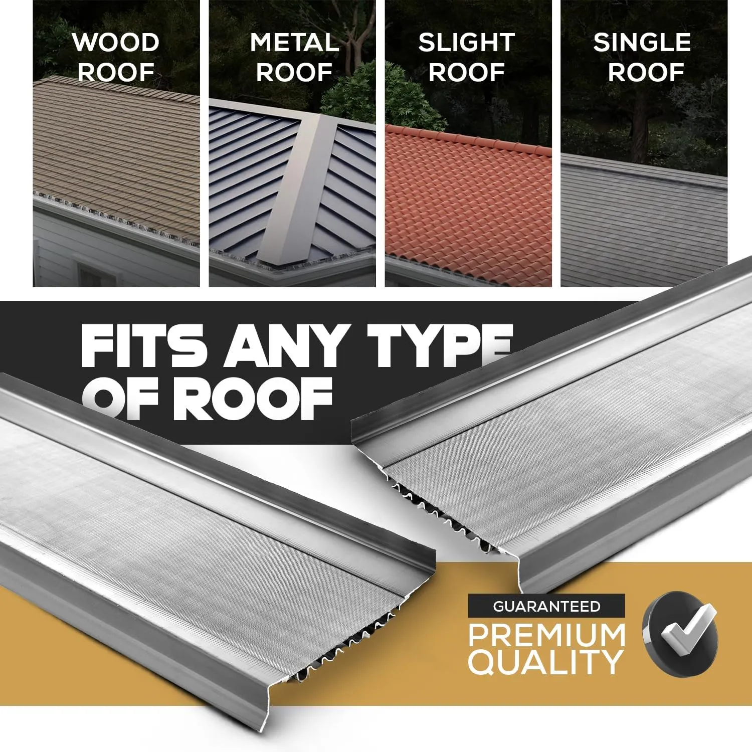 Micromesh 5 inch Gutter Guards Leaf Protection, 25 Feet White, Stainless Steel Mesh, Aluminum Gutter Covers, Contractor Grade Gutter Guard from Manufacturer