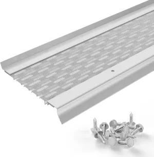 Micromesh 5 inch Gutter Guards Leaf Protection, 25 Feet White, Stainless Steel Mesh, Aluminum Gutter Covers, Contractor Grade Gutter Guard from Manufacturer