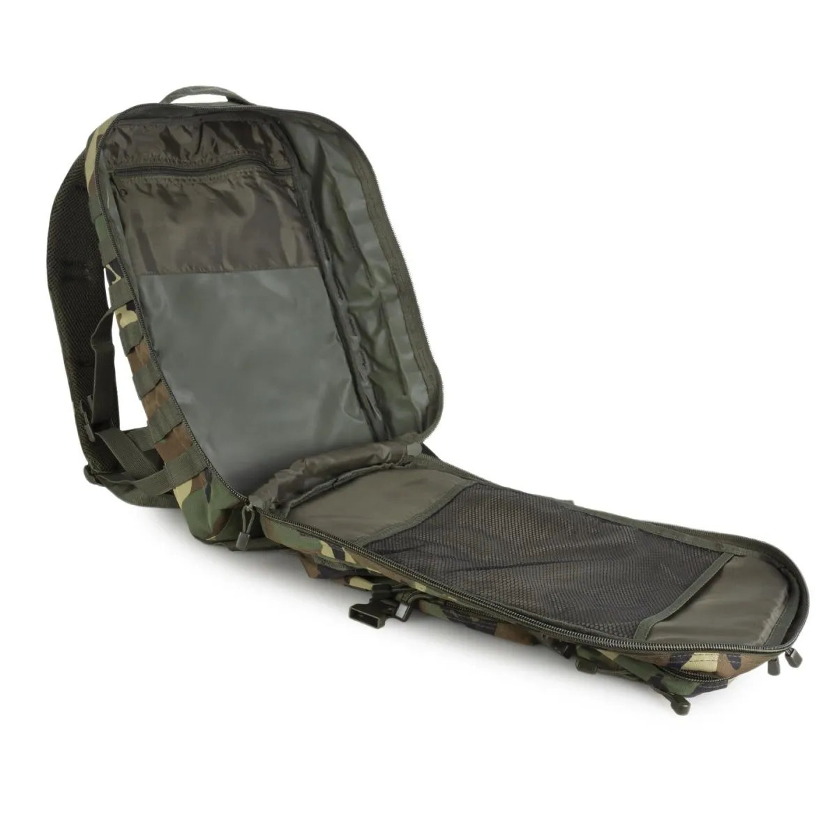 MIL-TEC U.S. Assault trekking rucksack 36L backpack woodland camo hiking daypack