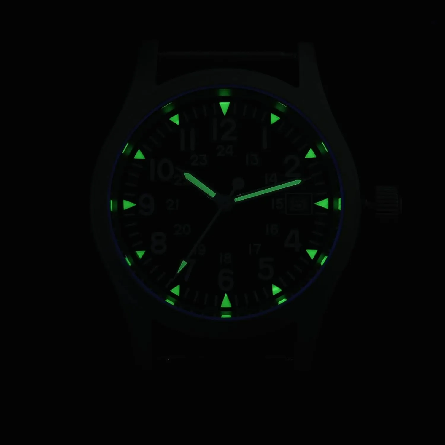 Militado ML05 38mm VH31 Quartz Watch - Domed Sapphire Crystal Field Watch C3 Super Luminous Retro Sweep Wrist Watch for Men 100M Waterproof