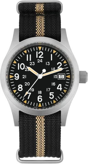 Militado ML05 38mm VH31 Quartz Watch - Domed Sapphire Crystal Field Watch C3 Super Luminous Retro Sweep Wrist Watch for Men 100M Waterproof
