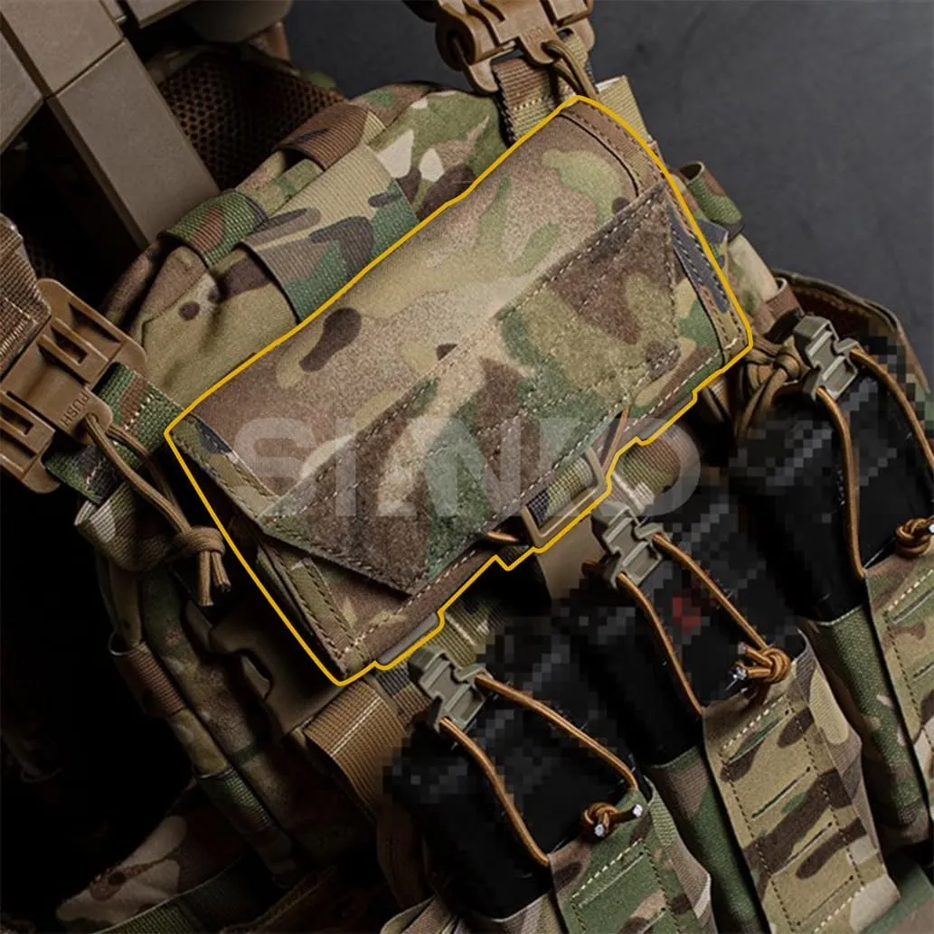 Military Molle Tactical Phone Holder Chest Folded Pouch,Plate Carrier Stand Map Bag,For Airsoft Paintball CS,Molle Universal Pack