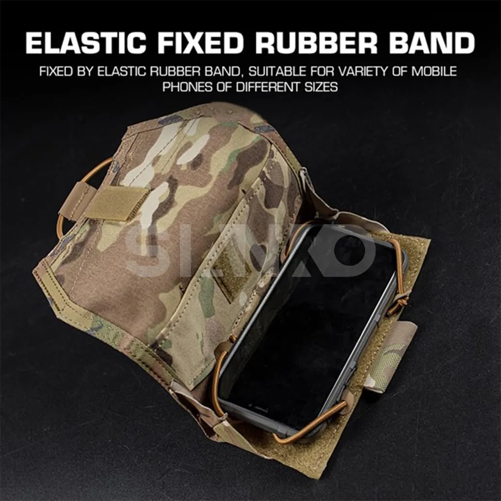 Military Molle Tactical Phone Holder Chest Folded Pouch,Plate Carrier Stand Map Bag,For Airsoft Paintball CS,Molle Universal Pack