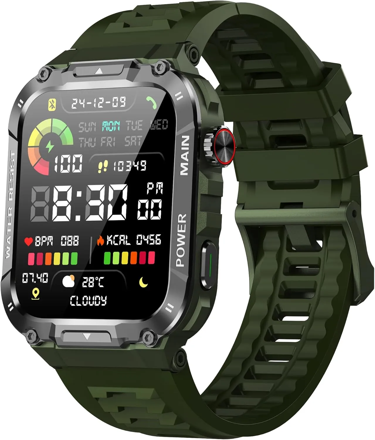 Military Smart Watch for Men with Call Function,Fitness Smartwatch for Android Phones and iPhone,Waterproof Fitness Tracker with Blood Oxygen/Heart Rate/Sleep/100  Sport Modes, Watches for Men