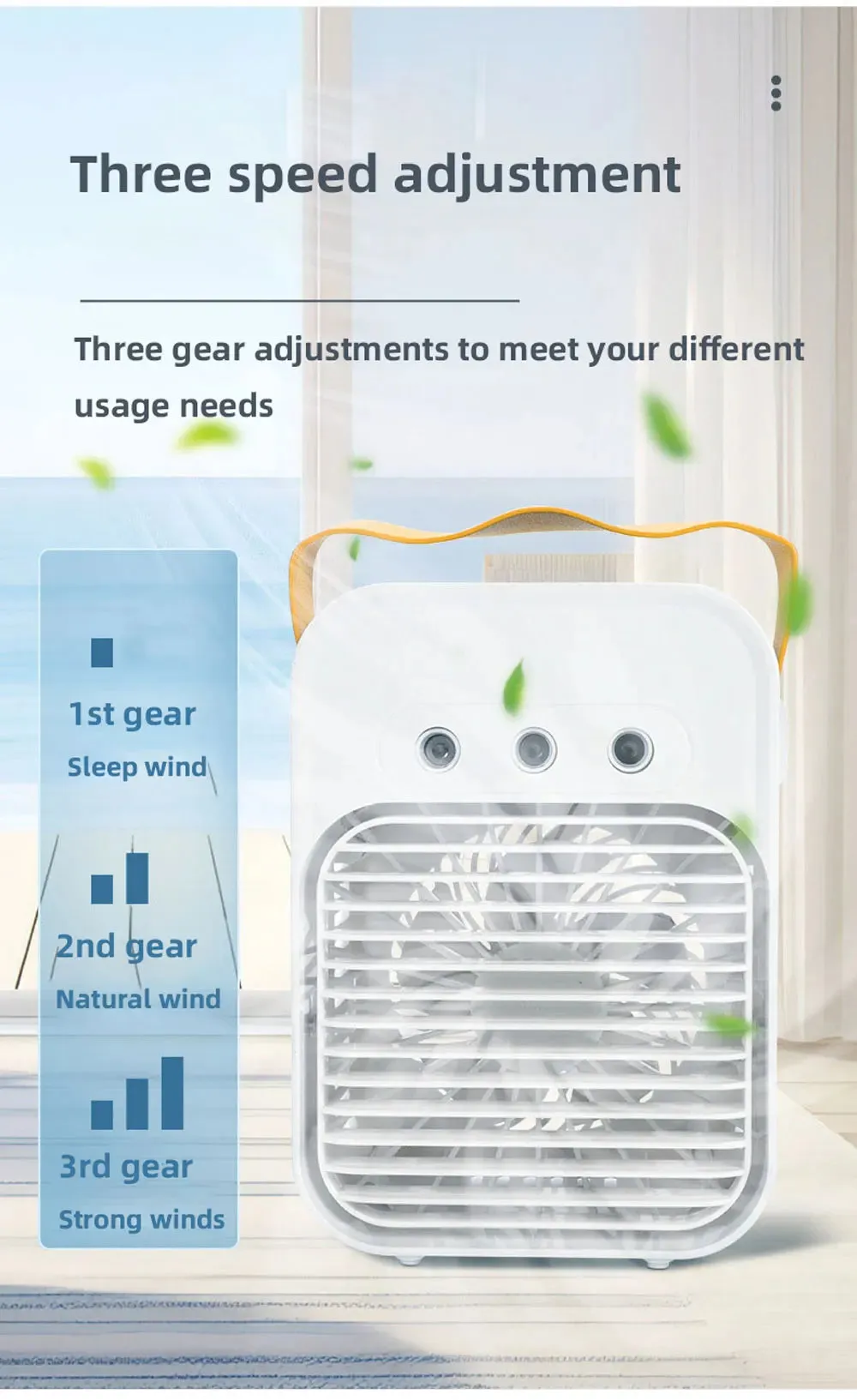 Mini Air Cooler – USB Rechargeable, Portable Fan with Spray Function – Wireless, Desktop, for Home, Room, Camping, and Outdoor Use