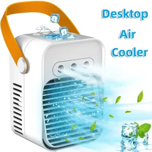 Mini Air Cooler – USB Rechargeable, Portable Fan with Spray Function – Wireless, Desktop, for Home, Room, Camping, and Outdoor Use
