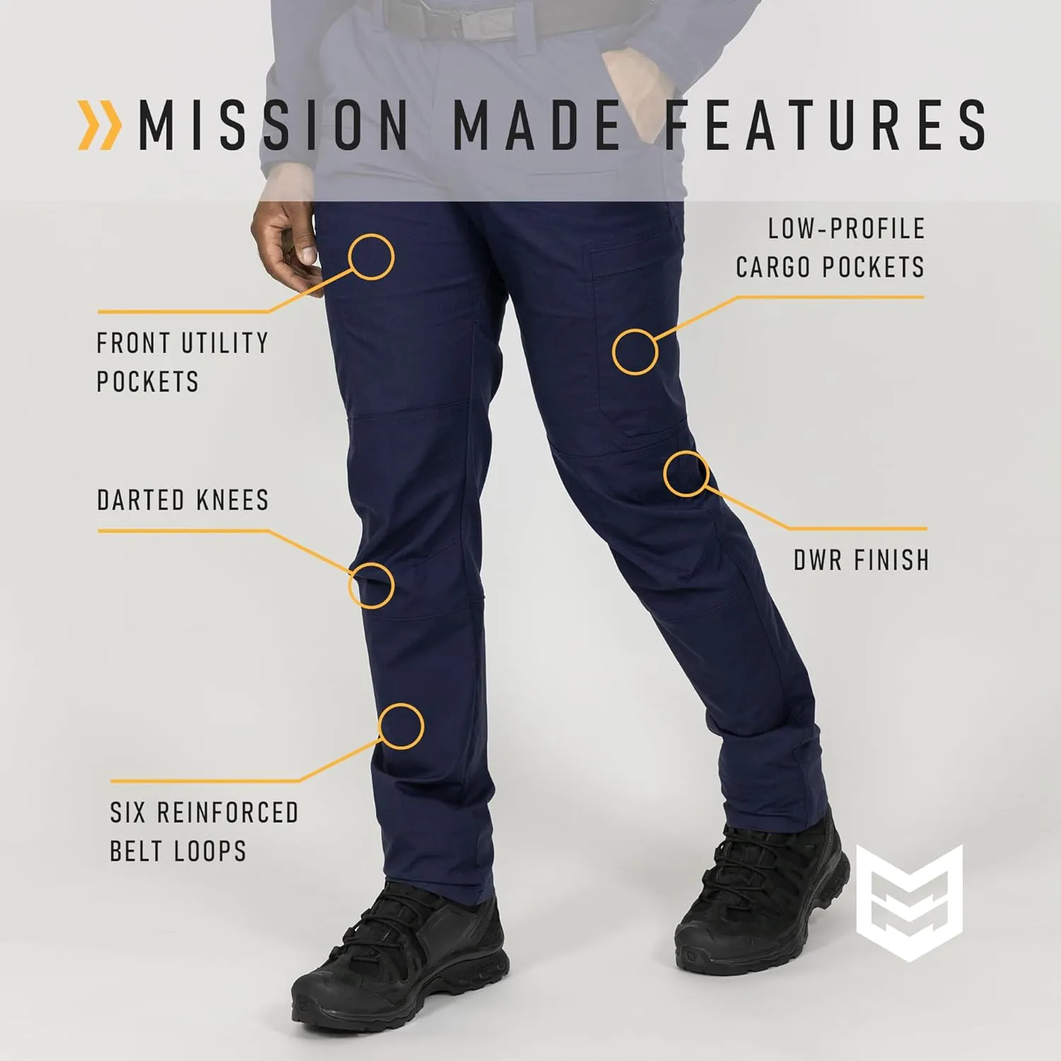 MISSION MADE Tactical Pants for Men, Water Repellent, Lightweight Hiking Outdoor Work Pants