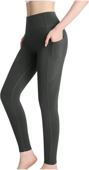 Miyaomn Women's Fleece Lined Yoga Leggings Tummy Control High Waisted Gym Pants Winter Thermal Warm Active Tights with Pocket