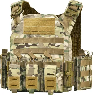 MOCHAR Quick Release Tactical Vest Camo Weighted Vest for Men 1000D Tactical Gear for Outdoor Training Hunting Gaming