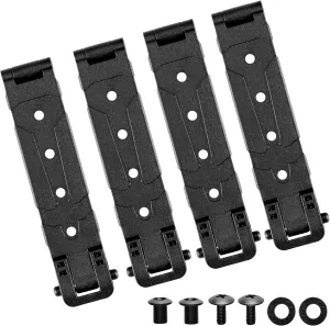 Molle Attachment Clips with Mounting Hardware for Vests, Backpacks, Holsters, Pouches, Locking Belt Clips Black