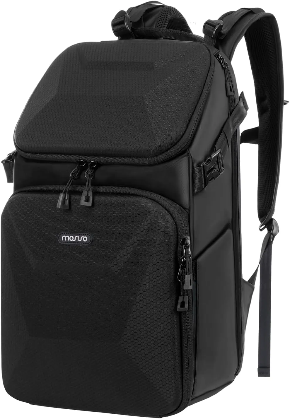 MOSISO Camera Backpack, DSLR Camera Bag with Waterproof Rain Cover, Honeycomb Hardshell Case Photography Travel Backpack with 15-16 inch Laptop Compartment & Tripod Holder for Canon/Nikon/Sony, Black