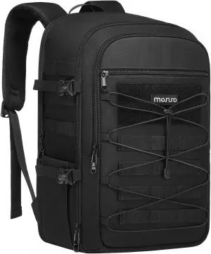MOSISO Camera Backpack, DSLR/SLR/Mirrorless Photography 3 Layers Tactical Camera Bag Case with Tripod Holder&15-16 inch Laptop Compartment&Elastic Cord Strap Compatible with Canon/Nikon/Sony, Black
