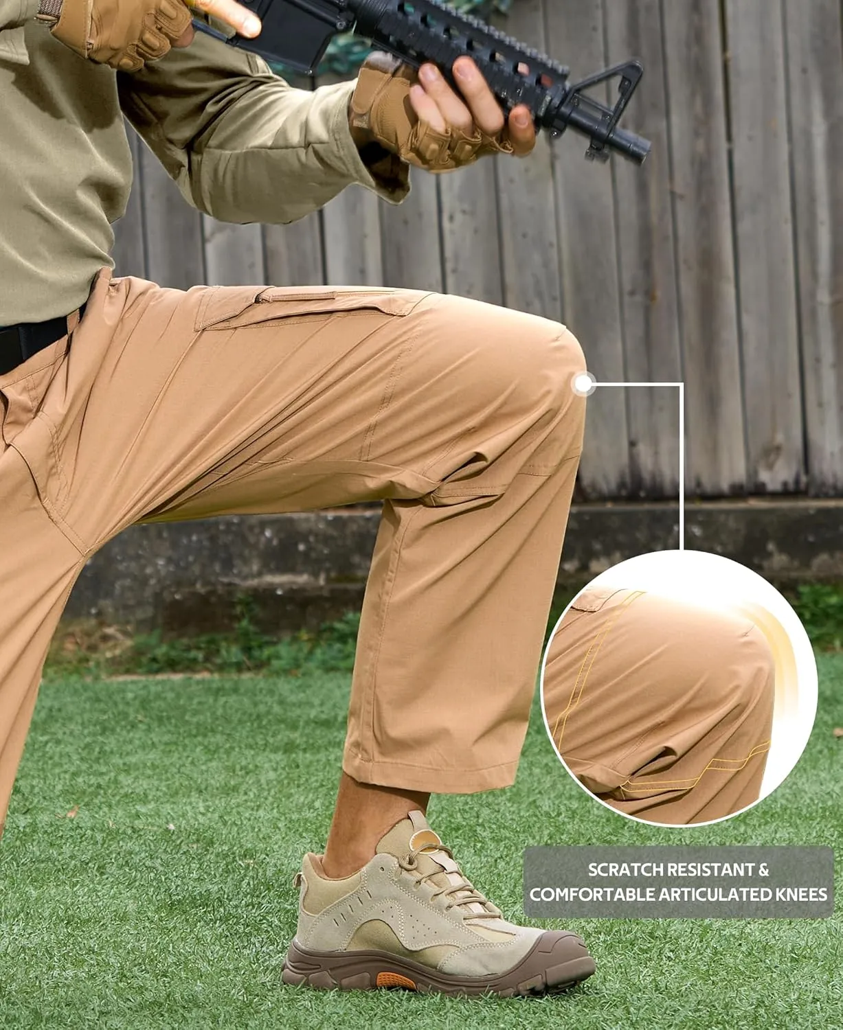 MOURCE Ripstop Tactical Pants for Men Stretch Breathable - Lightweight Quick Dry Mens Hiking Pants with 9 Pockets
