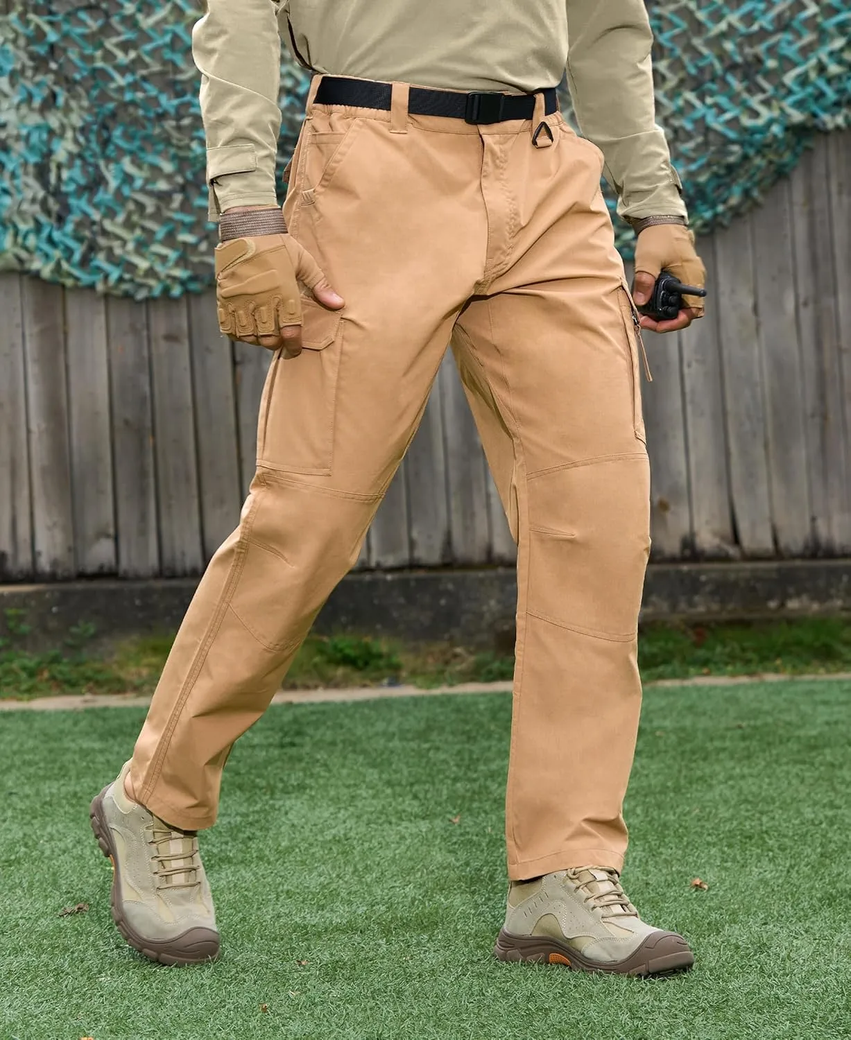 MOURCE Ripstop Tactical Pants for Men Stretch Breathable - Lightweight Quick Dry Mens Hiking Pants with 9 Pockets
