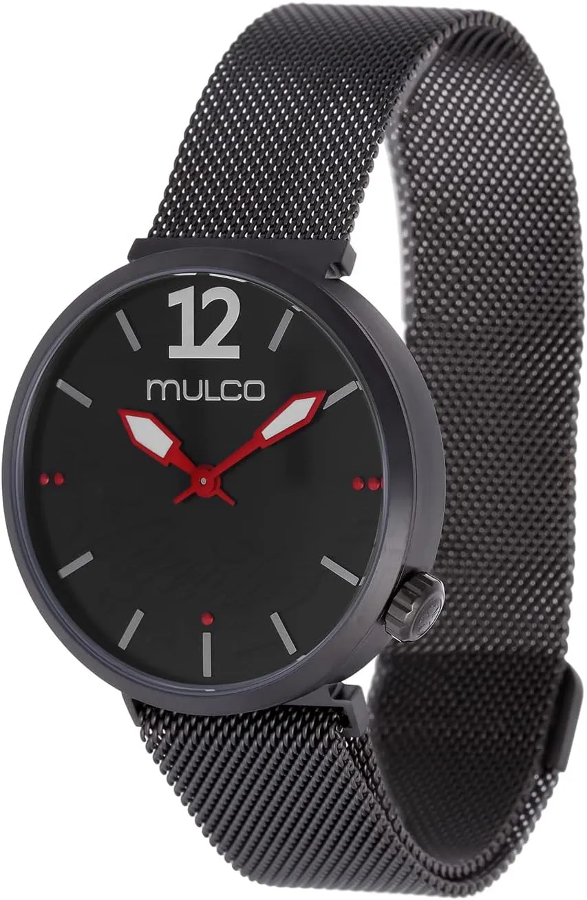 MULCO Watches for Men & Women - Mesh Minimalist Watch, Stainless Steel Case and Band, Quartz Movement, Face Premium Analog Display, 100m - Waterproof