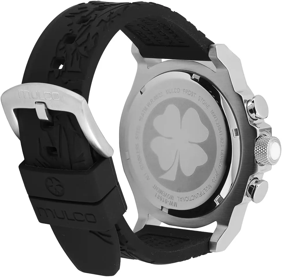 MULCO Watches for Women - Frost, Stainless Steel Case with Wrist Silicone Band, Quartz Multifunctional Movement, Large Face Analog Display, Crystals Stones,100m -Waterproof