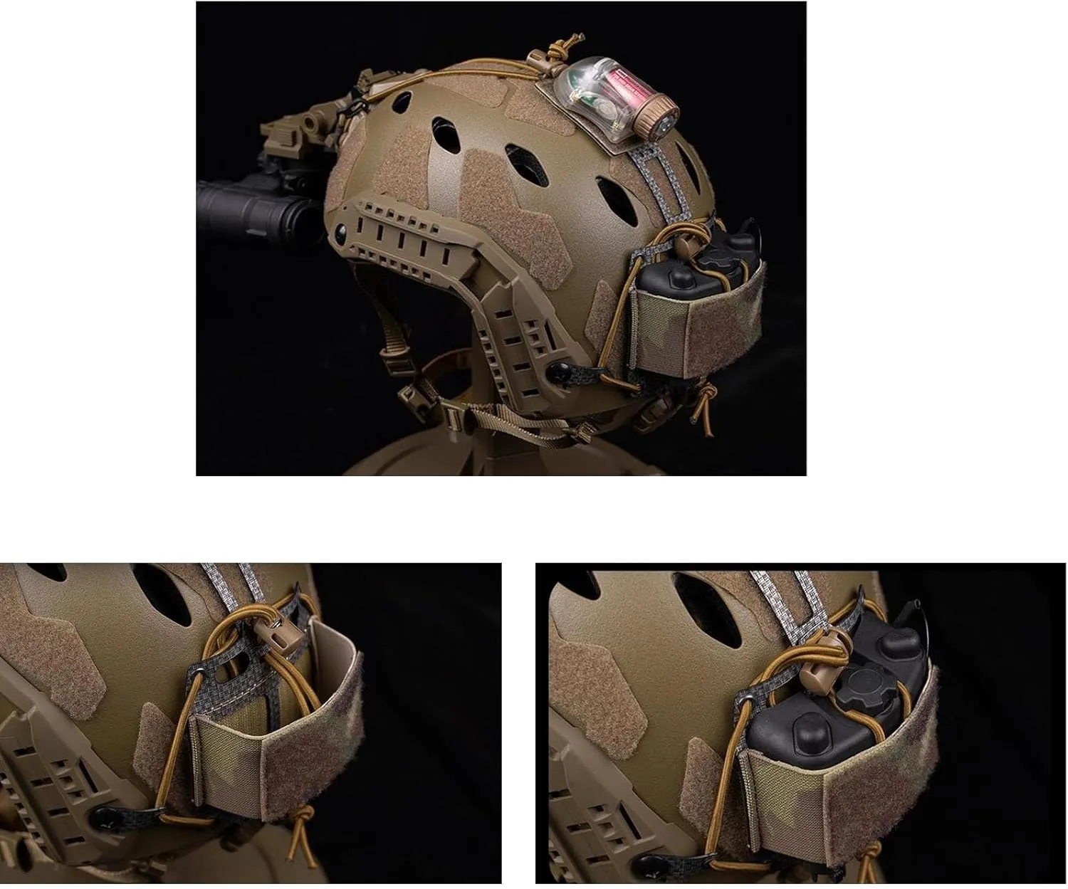 Multifunction Tactical Helmet Battery Pouch,PVS-31 NVG Battery Box Storage Pouch Elastic Adjustment Balance Weight Bag Counterweight Pack Compatible with Most Helmets