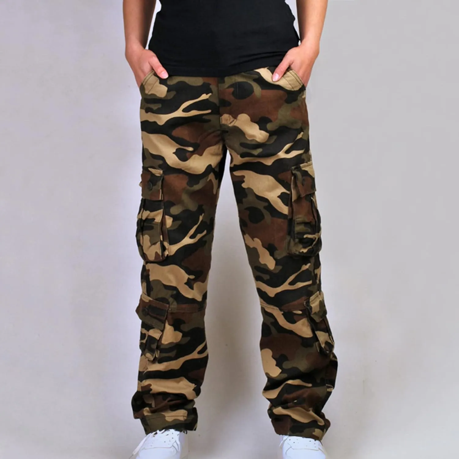 Muscularfit Camo Cargo Pants for Men 2023 Big and Tall Multi Pockets Loose Straight Sweatpants Outdoor Fashion Athletic Pants