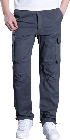 Muscularfit Men's Pants Stretch Relaxed Fit Joggers Athletic Cargo Pant Casual Loose Straight Sweatpants with Pockets Trouser
