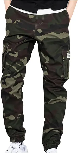 Muscularfit Sweatpants for Men Big and Tall Casual Camo Cargo Pants for Men Loose Jogger Running Sweatpants Joggers Athletic