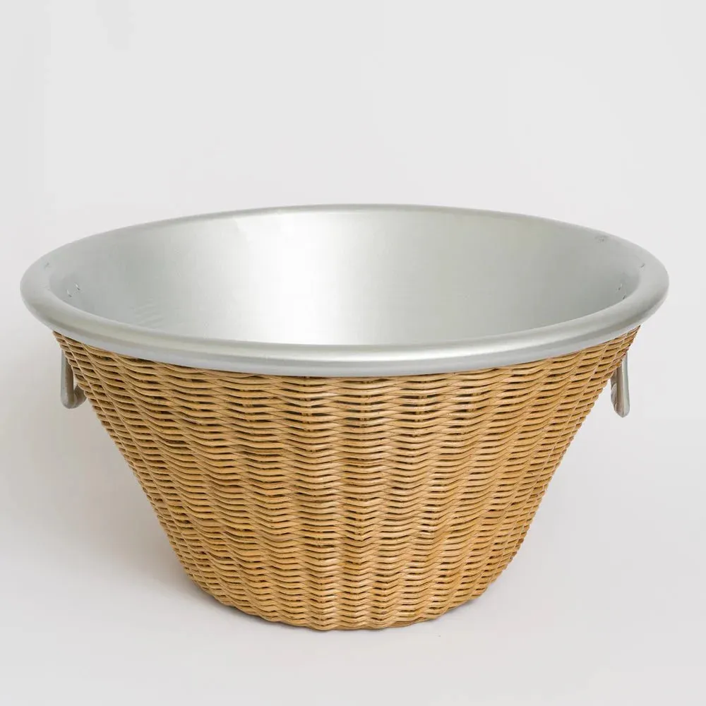 Natural Wicker Ice Bucket with Aluminum Liner