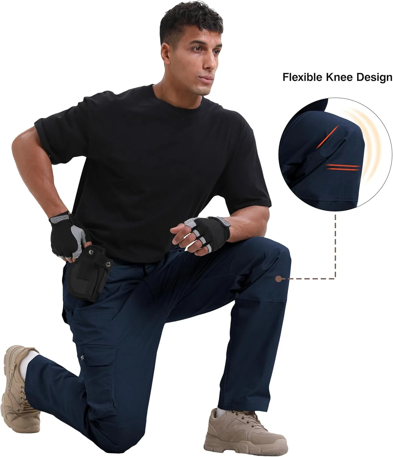 NATUVENIX Ripstop Men's Tactical Pants，Stretch Cargo Work Pants for Men Water Resistant Hiking Military Pants Relaxed Fit