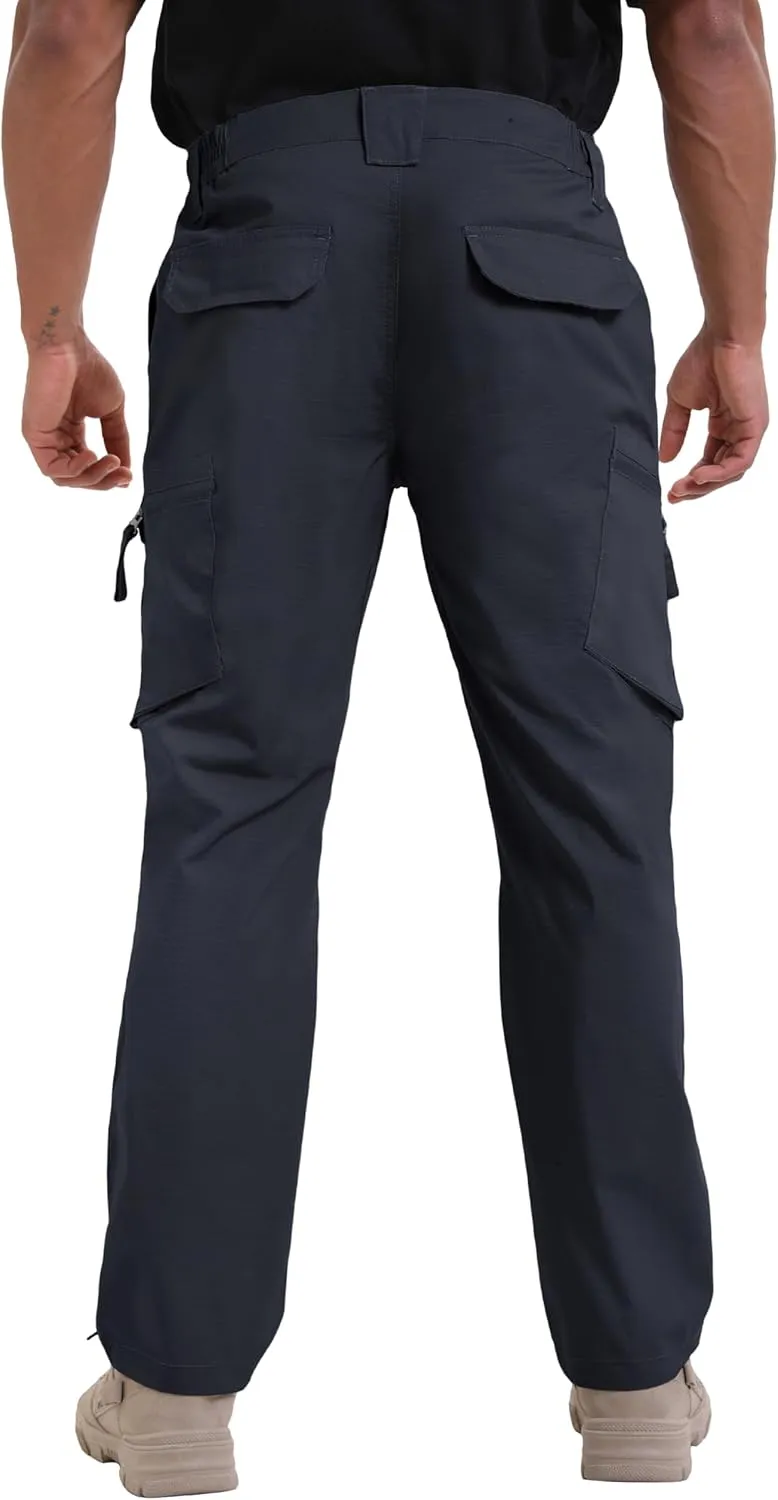 NATUVENIX Ripstop Men's Tactical Pants，Stretch Cargo Work Pants for Men Water Resistant Hiking Military Pants Relaxed Fit