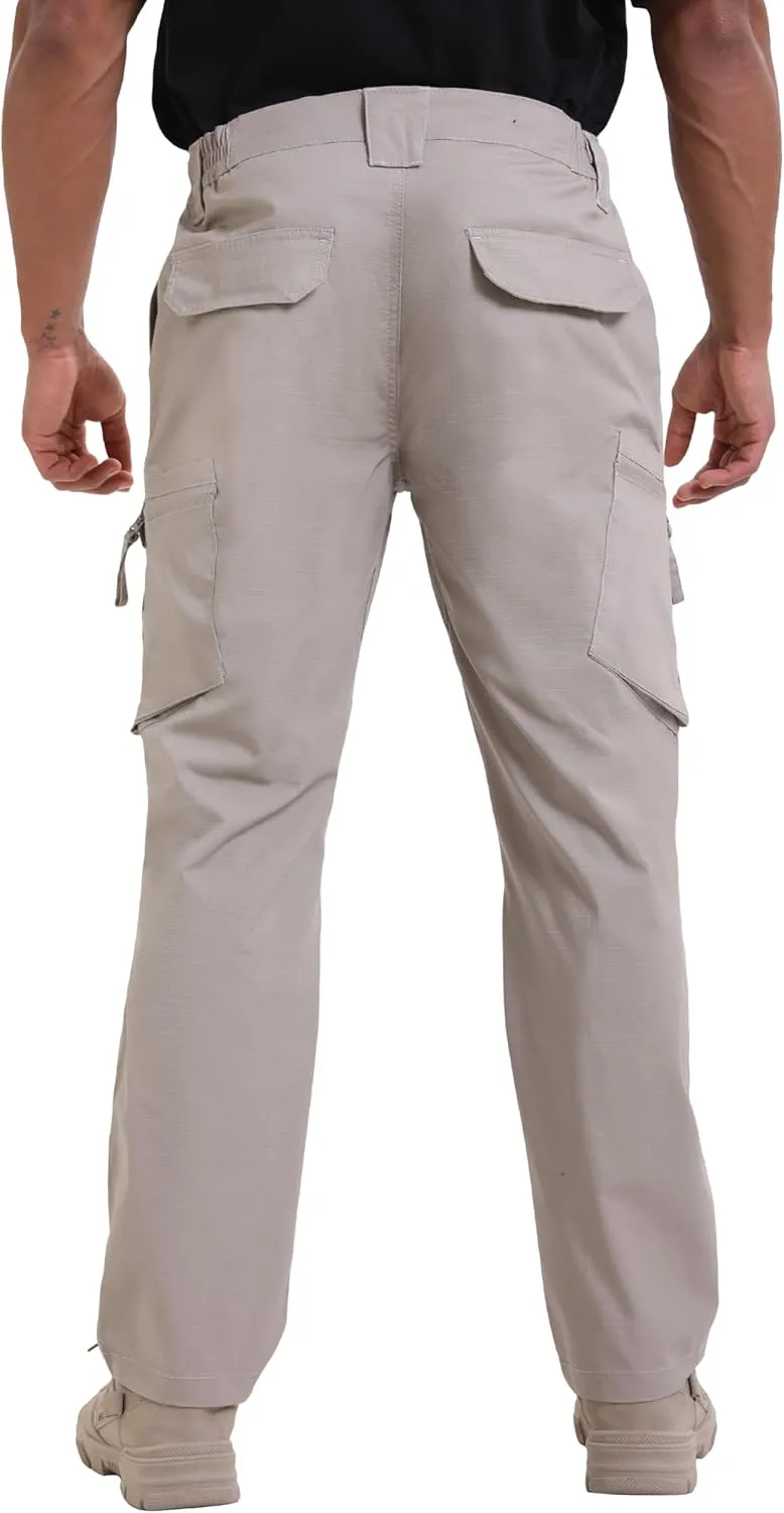 NATUVENIX Ripstop Men's Tactical Pants，Stretch Cargo Work Pants for Men Water Resistant Hiking Military Pants Relaxed Fit