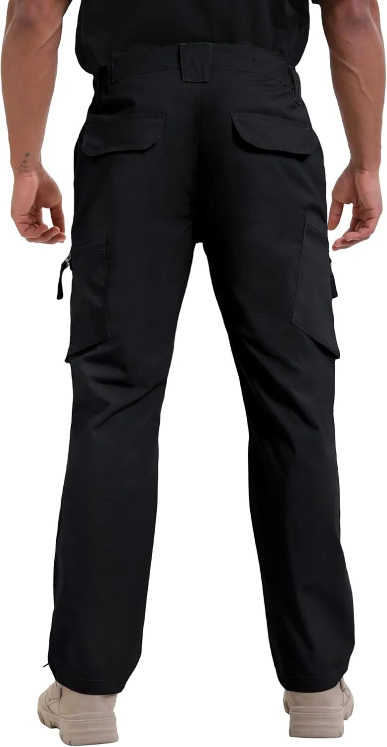 NATUVENIX Ripstop Men's Tactical Pants，Stretch Cargo Work Pants for Men Water Resistant Hiking Military Pants Relaxed Fit