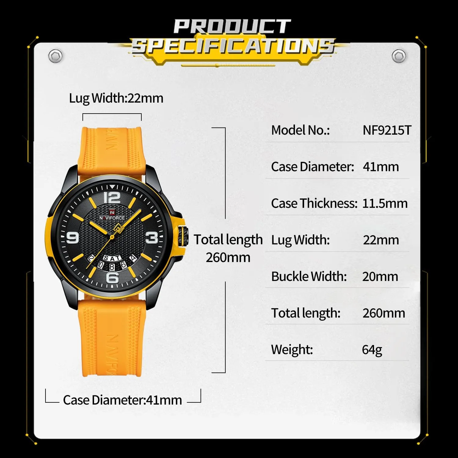 NAVIFORCE Waterproof Watch for Men Women, Analog Auto Date Military Sports Unisex Wristwatch,Silicone Strap