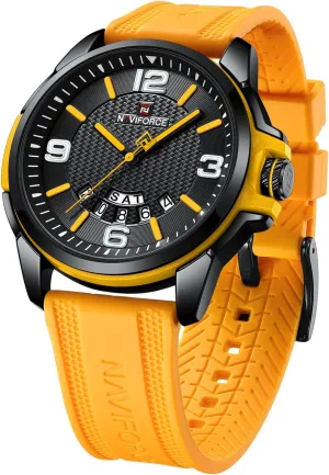 NAVIFORCE Waterproof Watch for Men Women, Analog Auto Date Military Sports Unisex Wristwatch,Silicone Strap