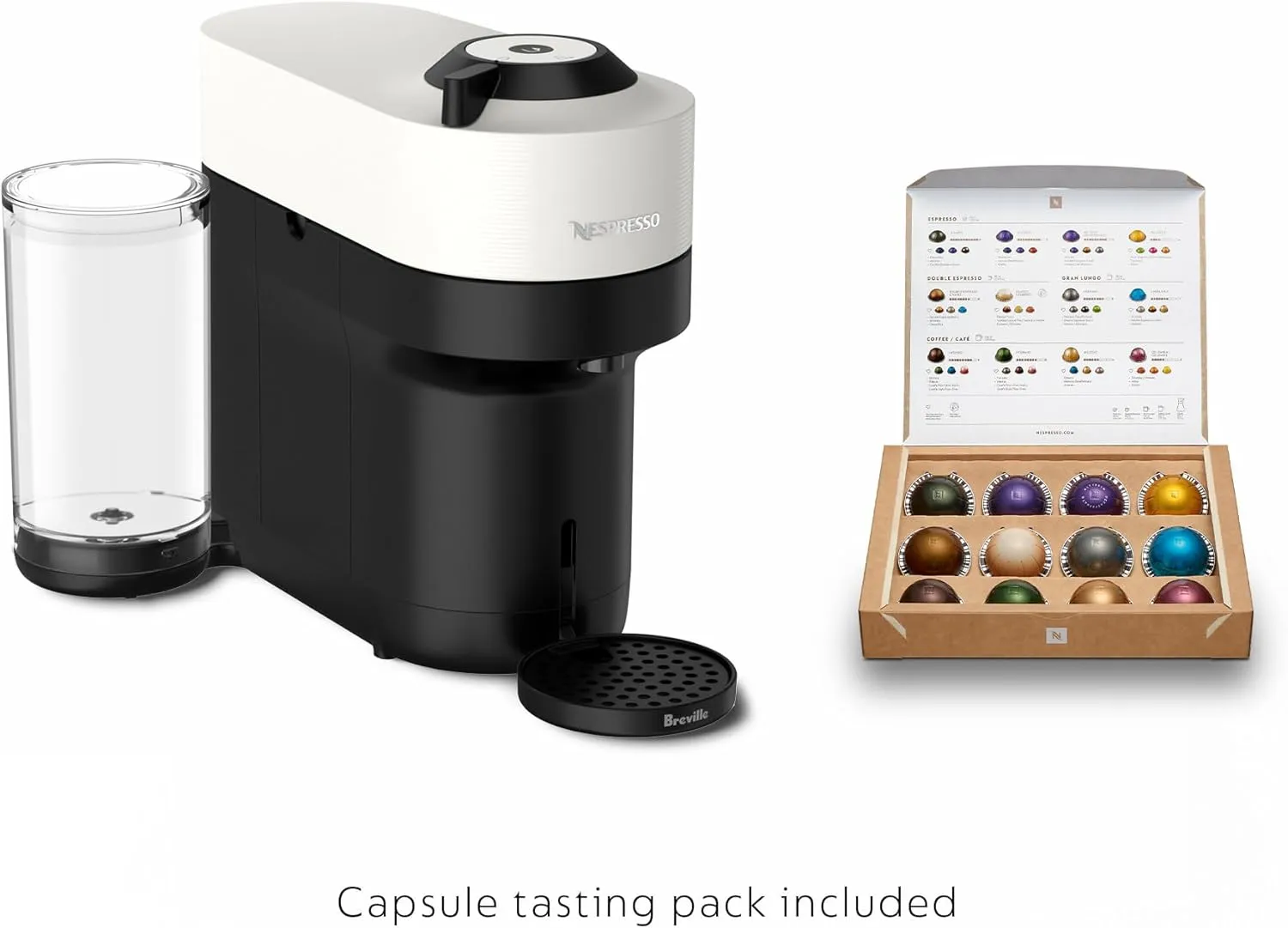Nespresso Vertuo Pop  Coffee and Espresso Maker by Breville with Milk Frother, Coconut White