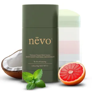 Nevo Multi Scent Deodorant Stick With Layers | Aluminum Free Deodorant for Women & Men | All Natural, Organic, Vegan, Non Toxic | Coconut Oil & Shea Butter | Nº C1 Mint - Coconut - Citrus 2.65 oz