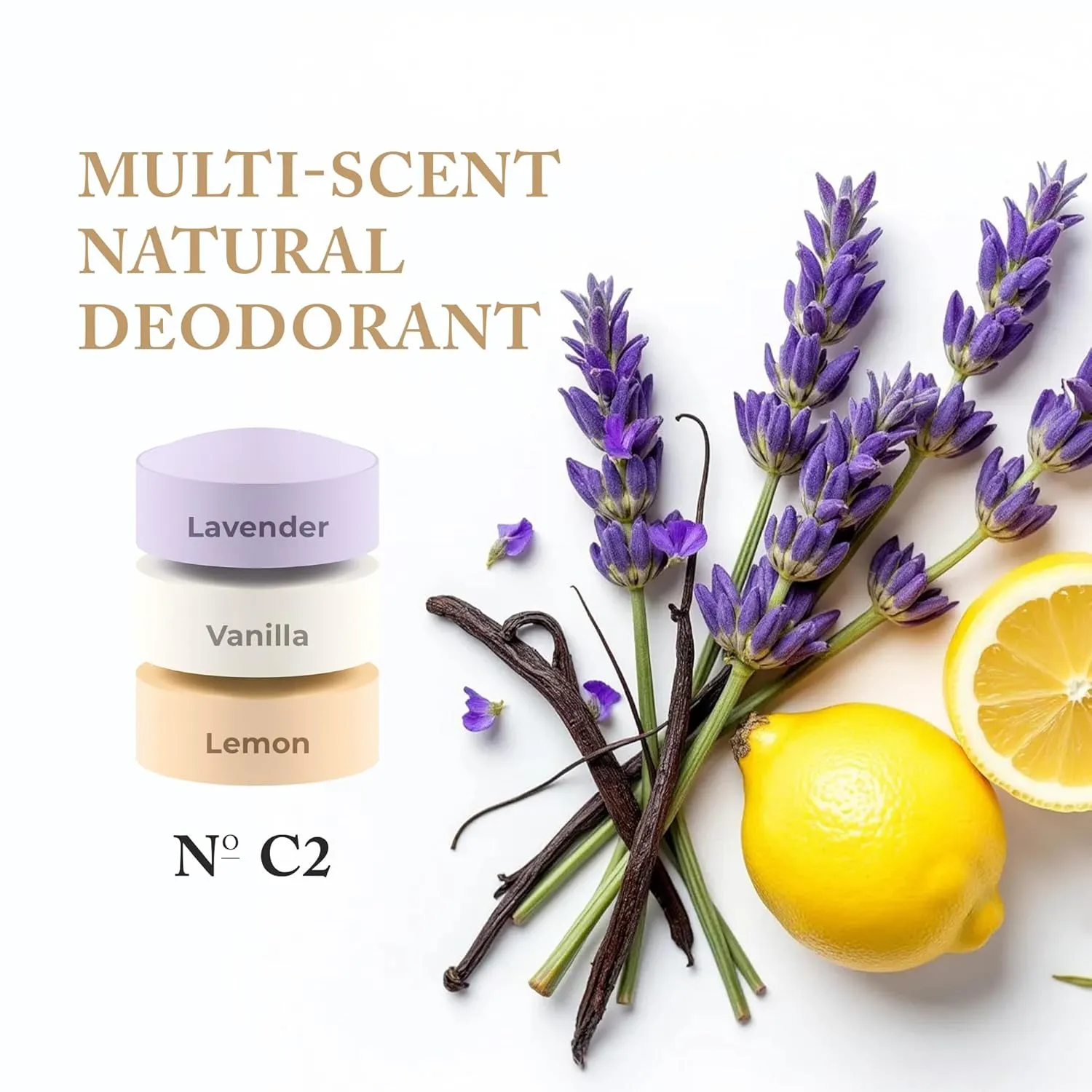 Nevo Multi Scent Deodorant Stick With Layers | Aluminum Free Deodorant for Women & Men | All Natural, Organic, Vegan, Non Toxic | Coconut Oil & Shea Butter | Nº C1 Mint - Coconut - Citrus 2.65 oz