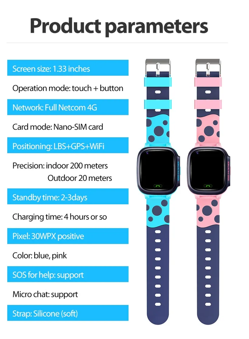 Newest 4G Smart Kids GPS Watch Phone Safety GPS Tracking Anti Lost Waterproof Kids Protect 4G Watches