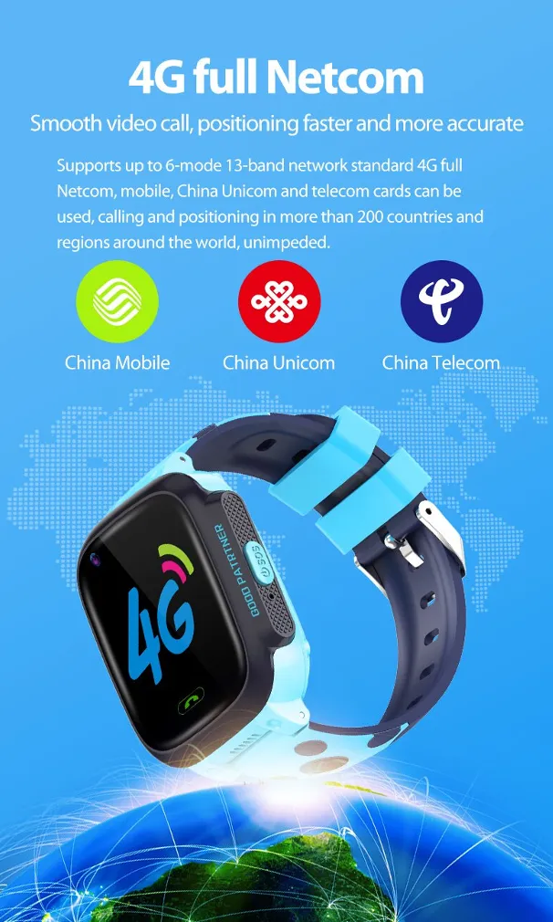 Newest 4G Smart Kids GPS Watch Phone Safety GPS Tracking Anti Lost Waterproof Kids Protect 4G Watches