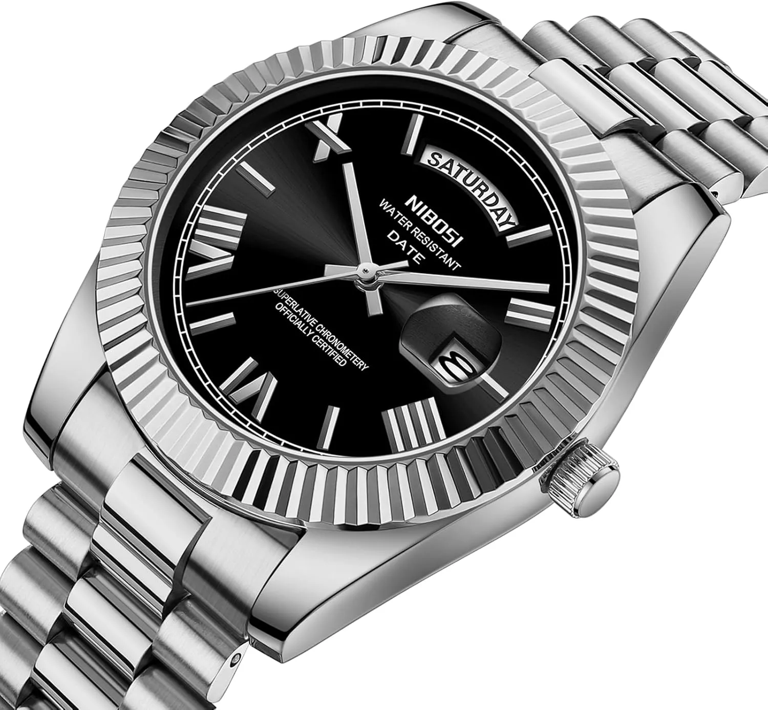NIBOSI Men Watches Analog Quartz Stainless Steel Watches for Men Waterproof Business Classic Desiger Wrist Watch Day & Date