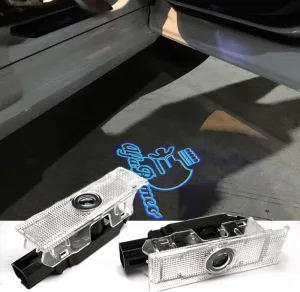 No Fade Door Lights Logo Projection Welcome Puddle Light LED Ghost Projector Light Car 3D Shadow Lights Compatible with Alfa Romeo Giulia Stelvio Tonale Mito Giulietta 159 Accessories (Line Ice Blue)