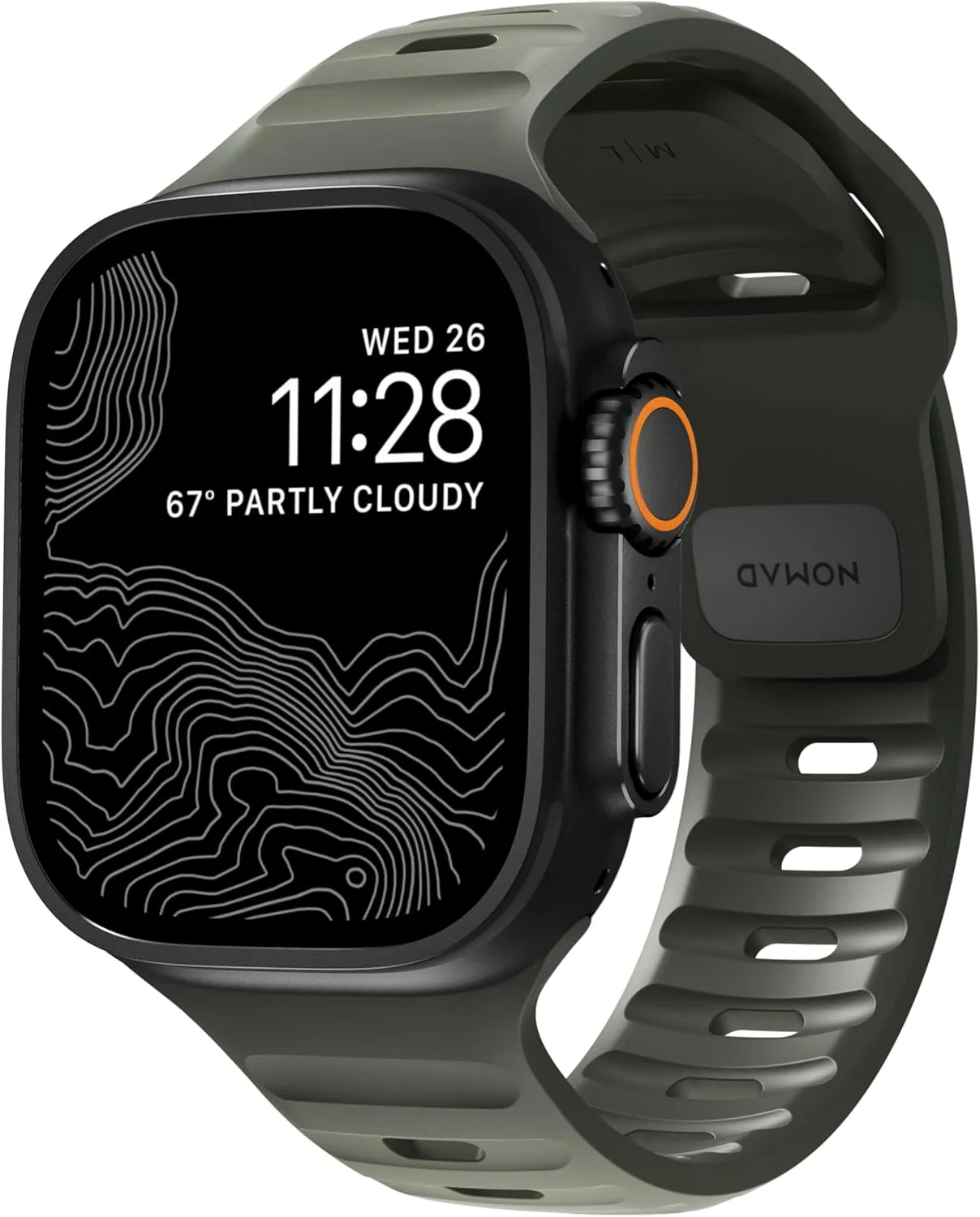 NOMAD Sport Band V2 | Unisex, Sport Loop Watch Band | Fluororubber, Black, 22mm, 42/44/45/49mm, Waterproof